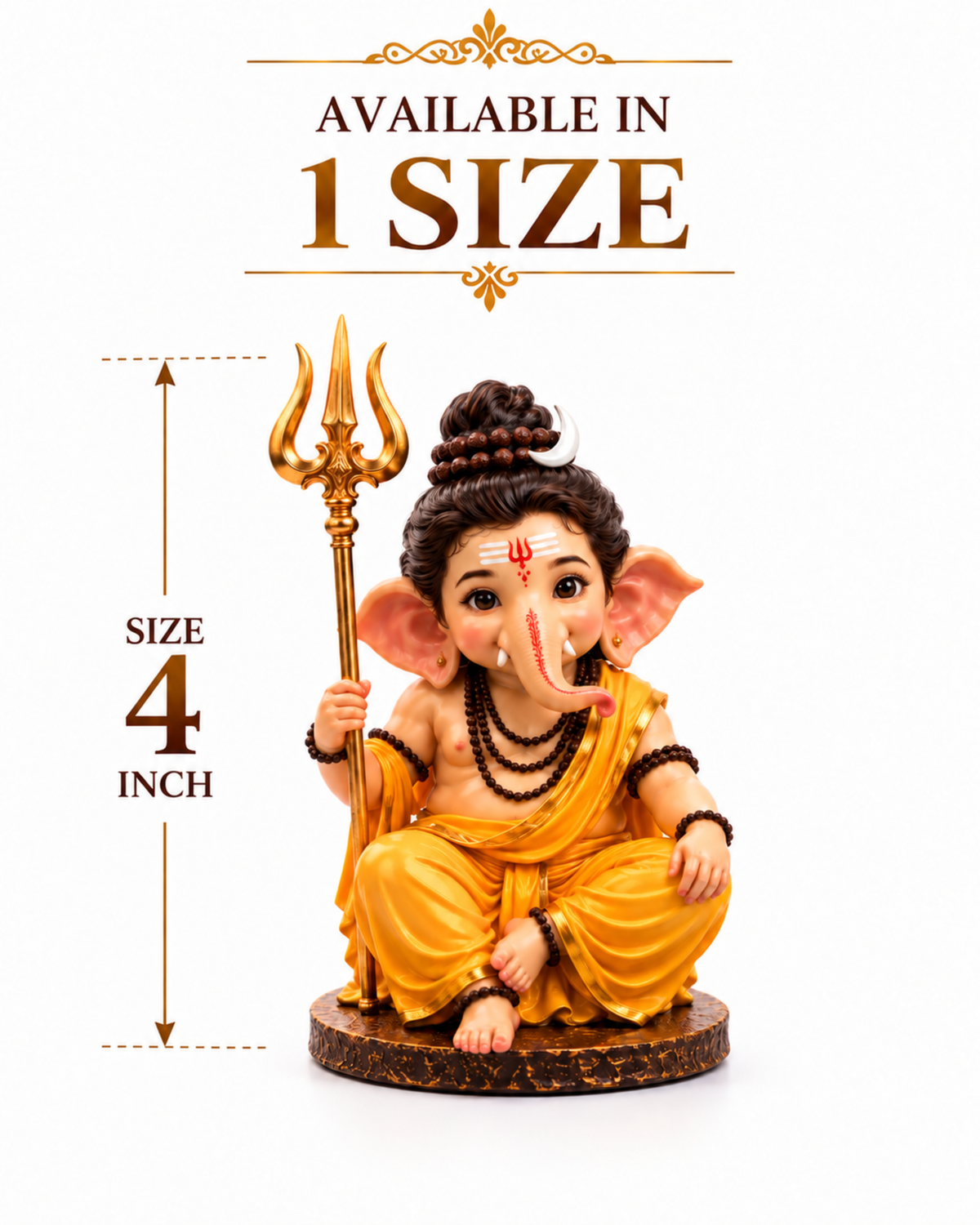 Bal Ganesh With Trishul Idol