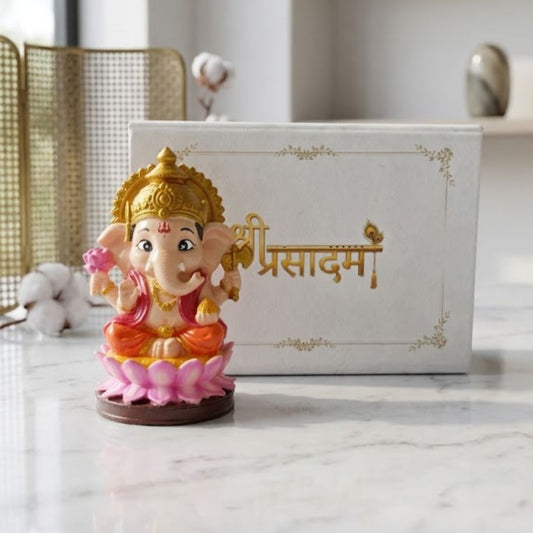 Shri Ganesh Idol on Lotus Base