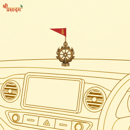 Jagannath Neela Chakra With Flag (Brass)