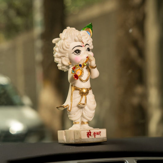 Shri Krishna Idol (White Color)--Shri Prasadam-DivineNDecor