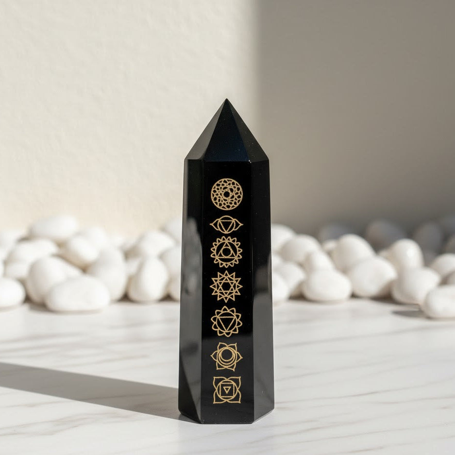 Chakra Engraved Tower Wand