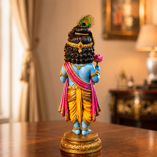 Little Krishna Idol With Lotus On Hand