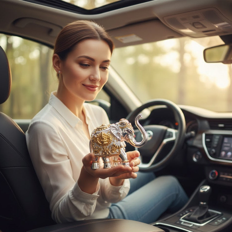 Gold and Silver Plated Elephants Pair - Crazy Silver Shine