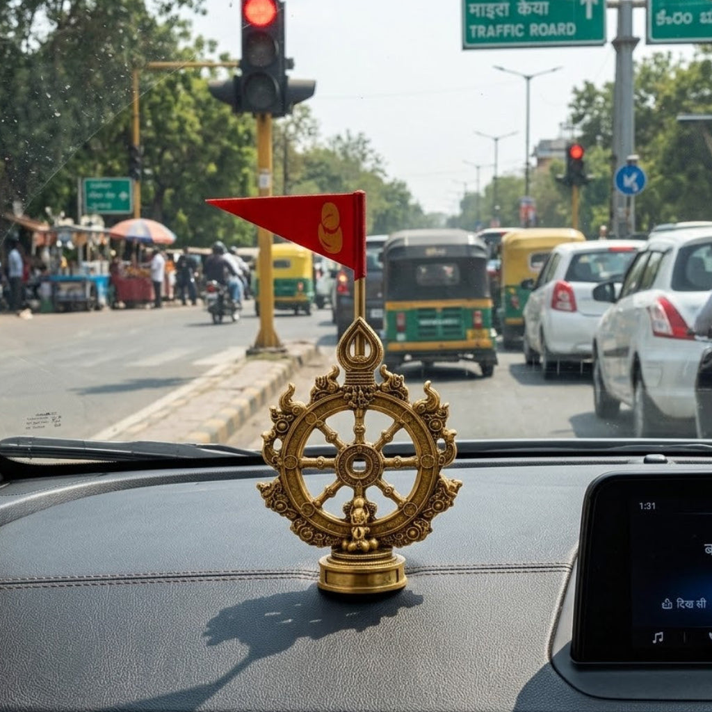 Jagannath Neela Chakra With Flag (Brass)