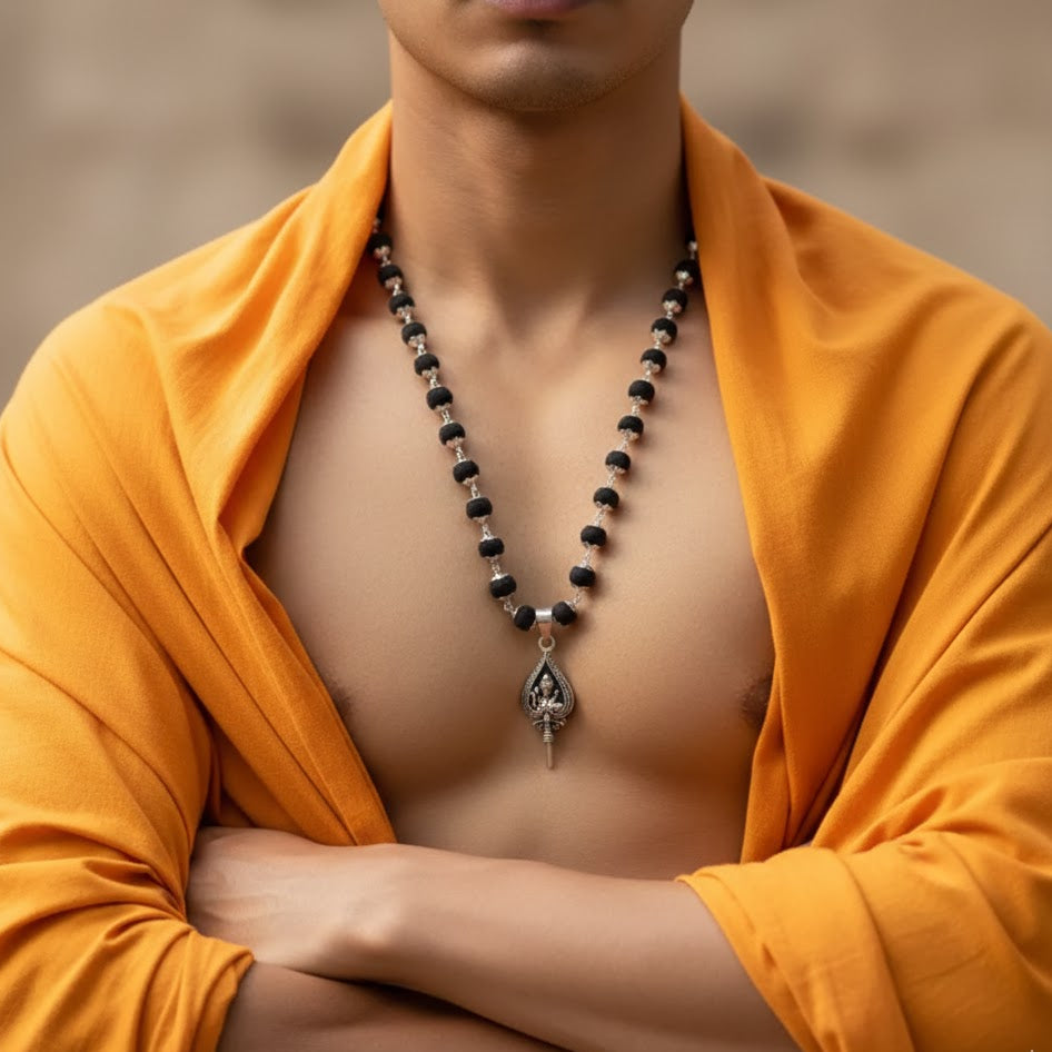 Lord Murugan Locket With Premium Karungali Mala