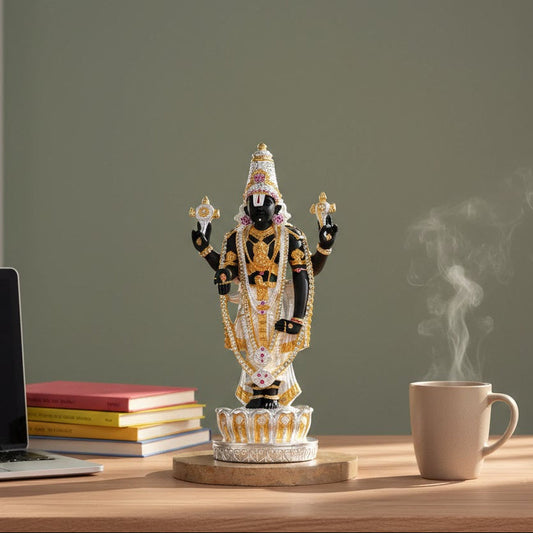 Tirupati Balaji (Venkateswara) Idol - Gold & Silver Plated