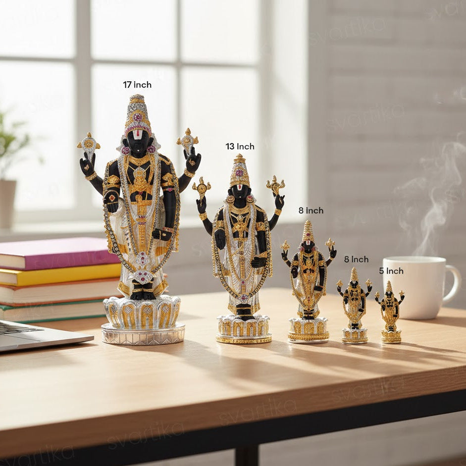 Tirupati Balaji (Venkateswara) Idol - Gold & Silver Plated