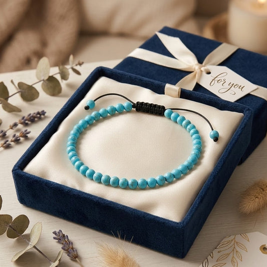 Turquoise Adjustable Anklet | Stone of Protection, Luck & Healing