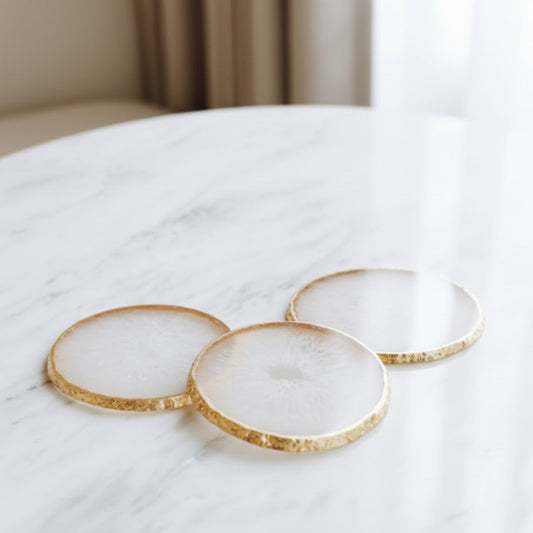 White Agate Crystal Coasters