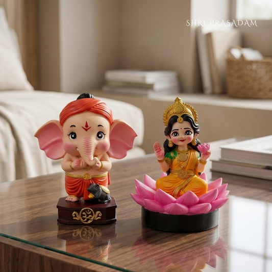 Cute Ganesh Lakshmi Idols Set (Combo Offer - 10%)