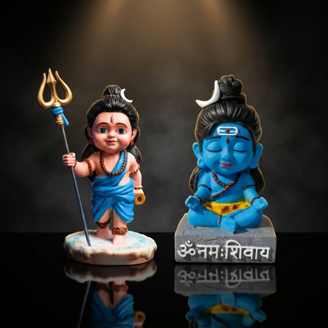 Meditating Lord Shiv Ji & Classic Shiva Idol Set