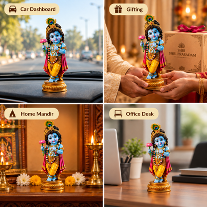 Little Krishna Idol With Lotus On Hand