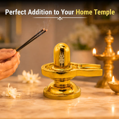 Premium Brass Shivling Idol (Golden)