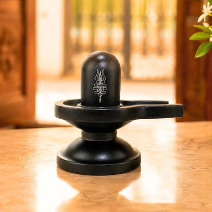 Premium Brass Shivling Idol (Black)