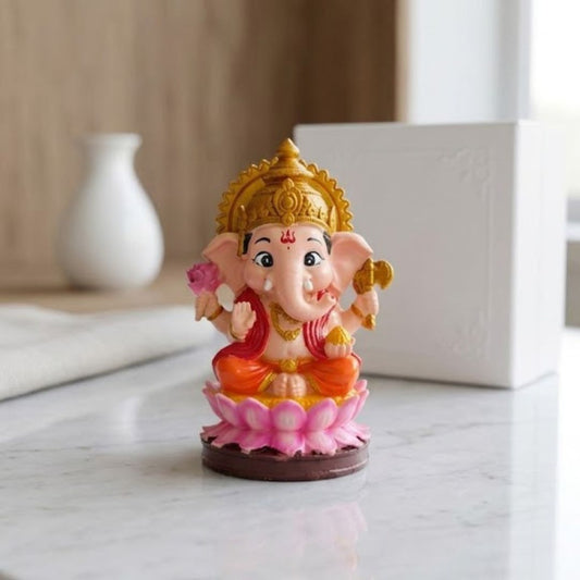 Shri Ganesh Idol on Lotus Base