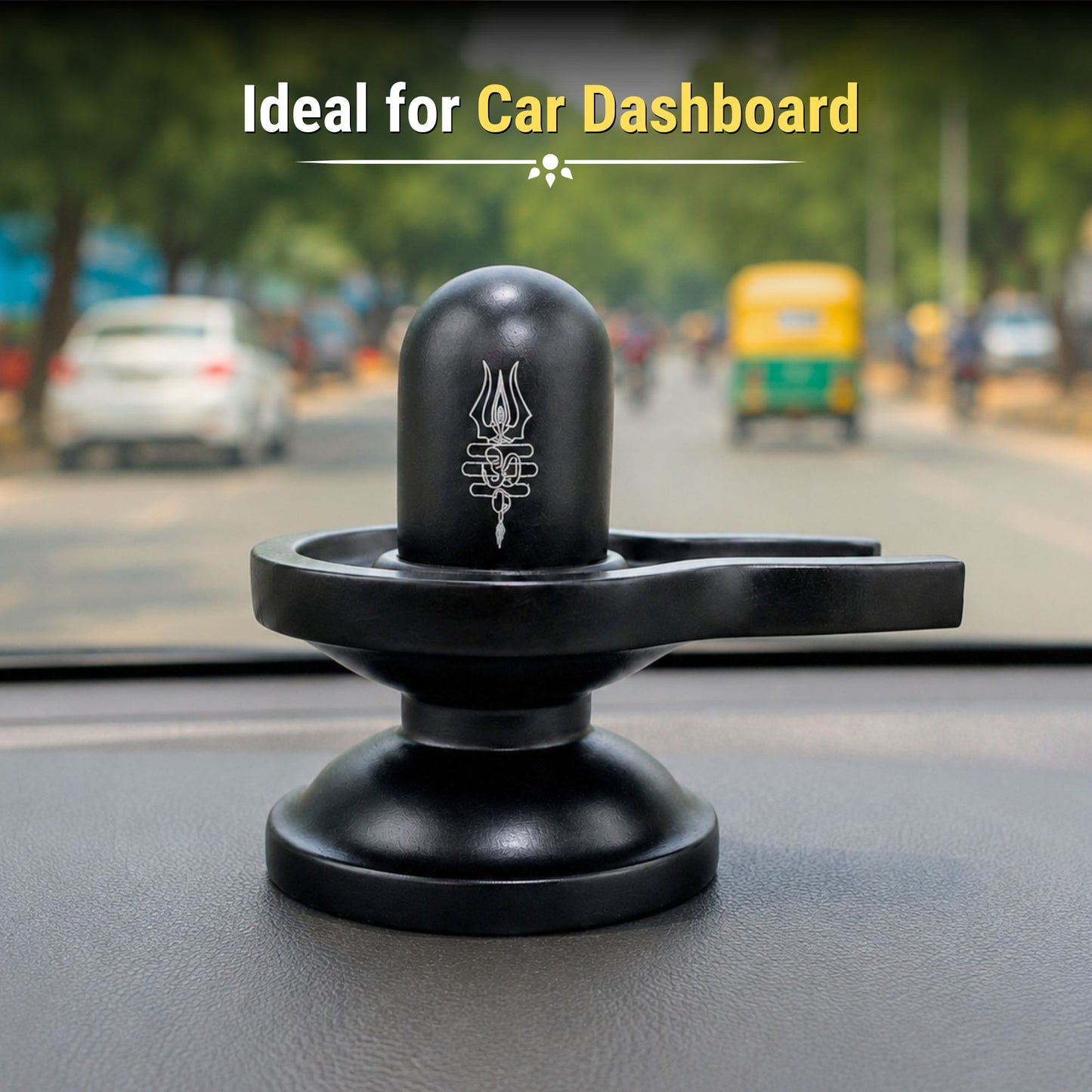 Premium Brass Shivling Idol (Black)