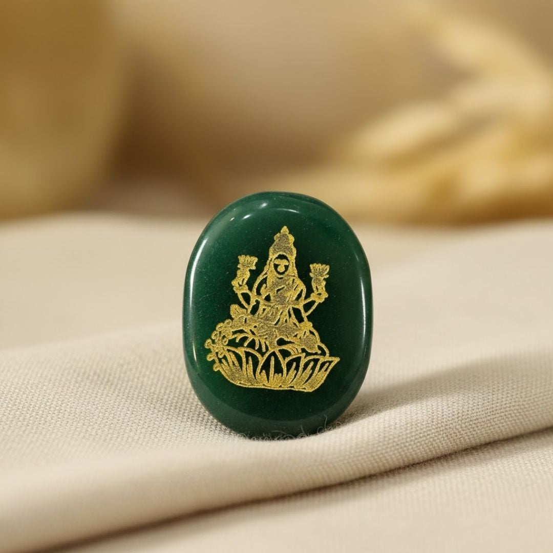 Laxmi Ji Green Jade Zibu Coin