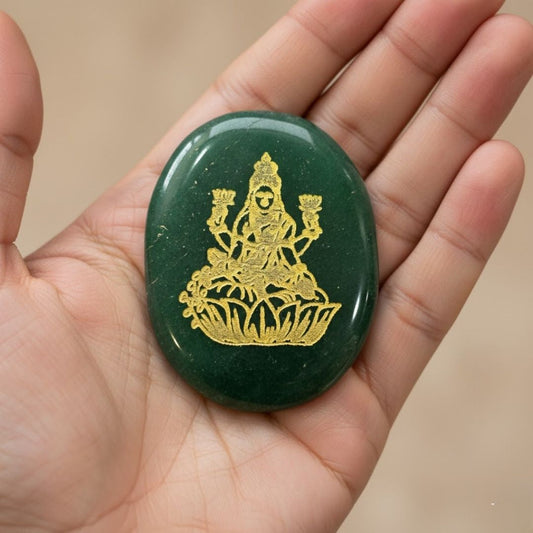 Laxmi Ji Green Jade Zibu Coin