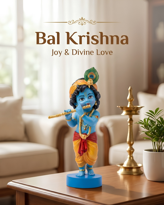 Bal Krishna Playing Flute Idol
