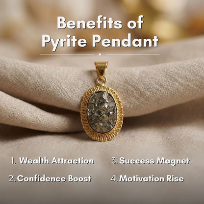 Gold Plated Natural Pyrite Pendant