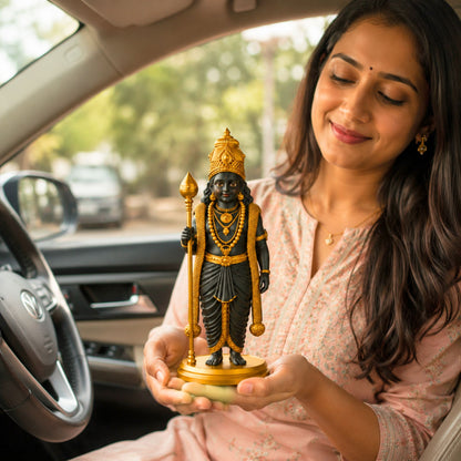 White & Gold Lord Murugan Statue for Home and Gifting