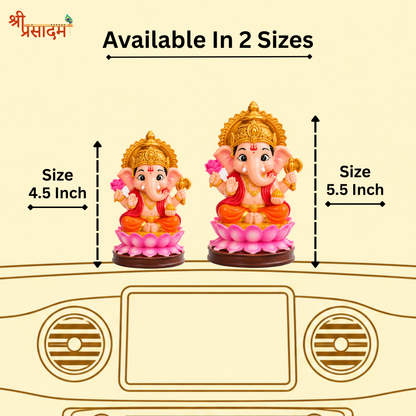 Shri Ganesh Idol on Lotus Base