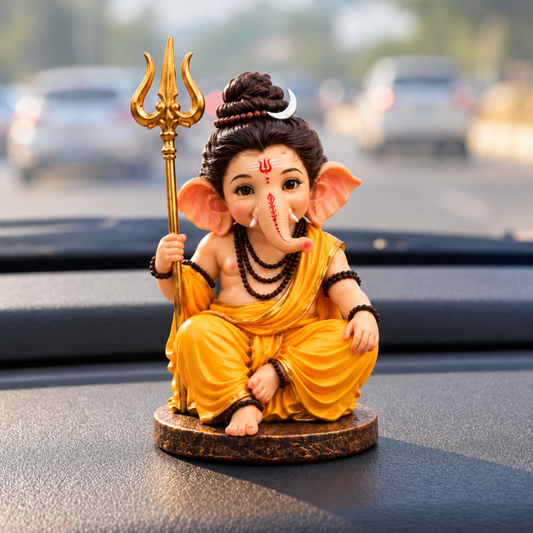 Bal Ganesh With Trishul Idol