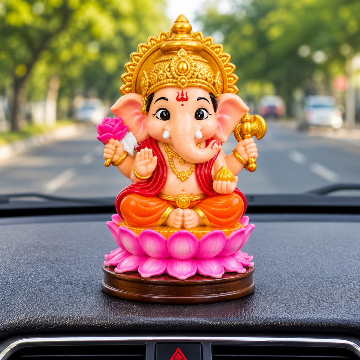 Shri Ganesh Idol on Lotus Base