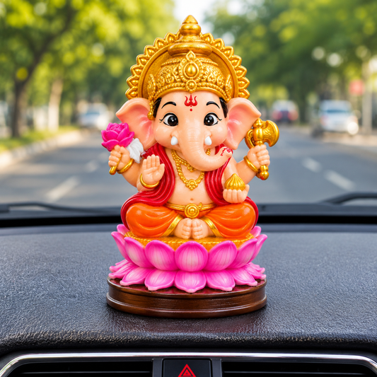 Shri Ganesh Idol on Lotus Base