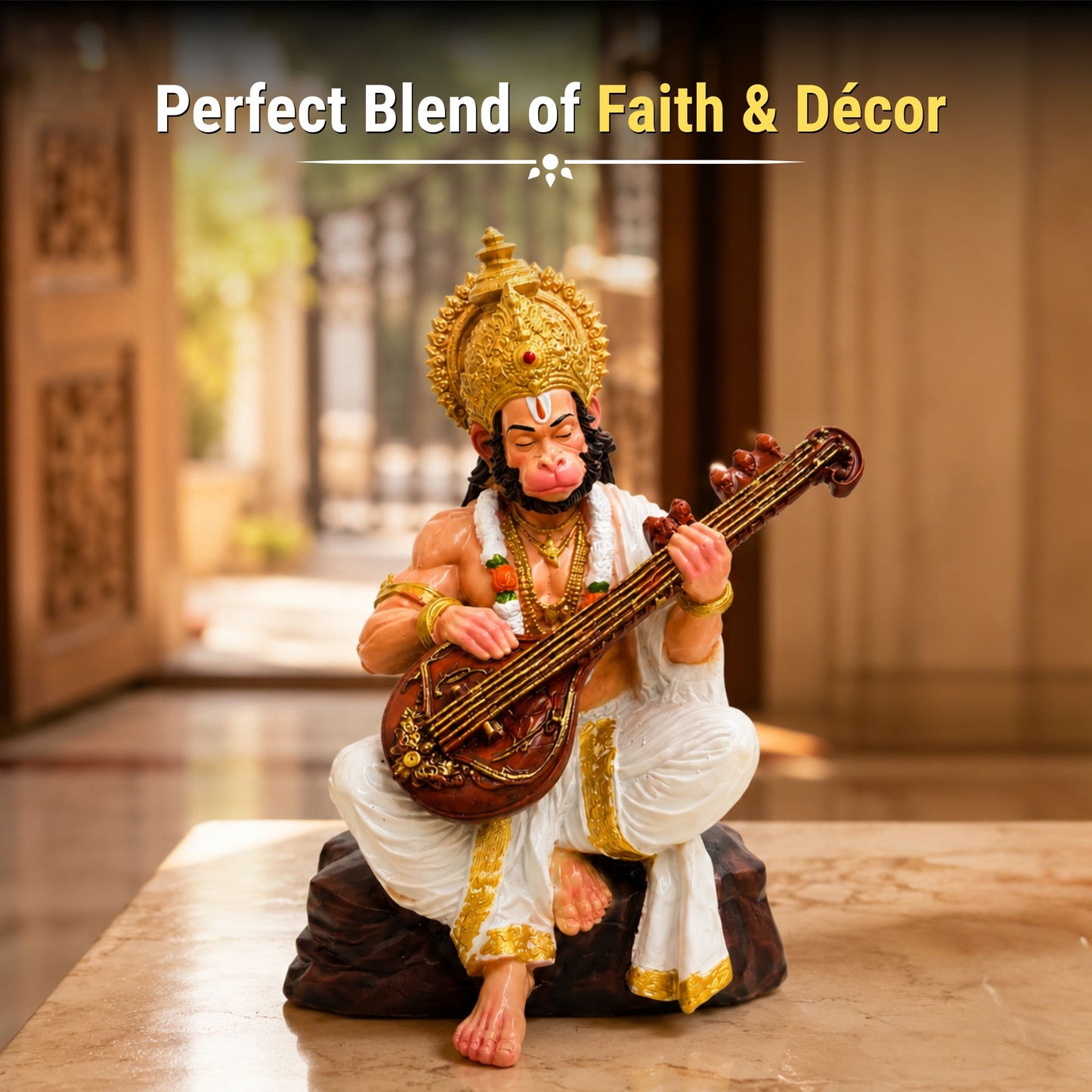 Lord Hanuman Playing Veena Murti