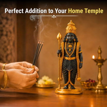 White & Gold Lord Murugan Statue for Home and Gifting