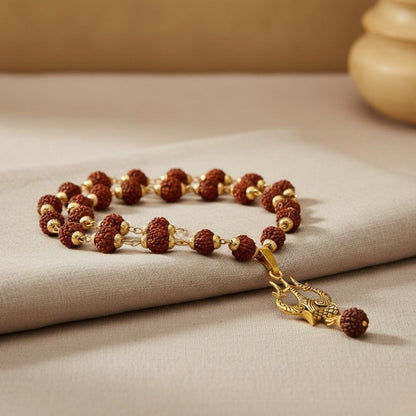 Rudraksha Trishul OM Pendant Mala