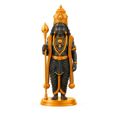 White & Gold Lord Murugan Statue for Home and Gifting