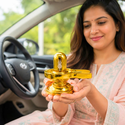 Premium Brass Shivling Idol (Golden)