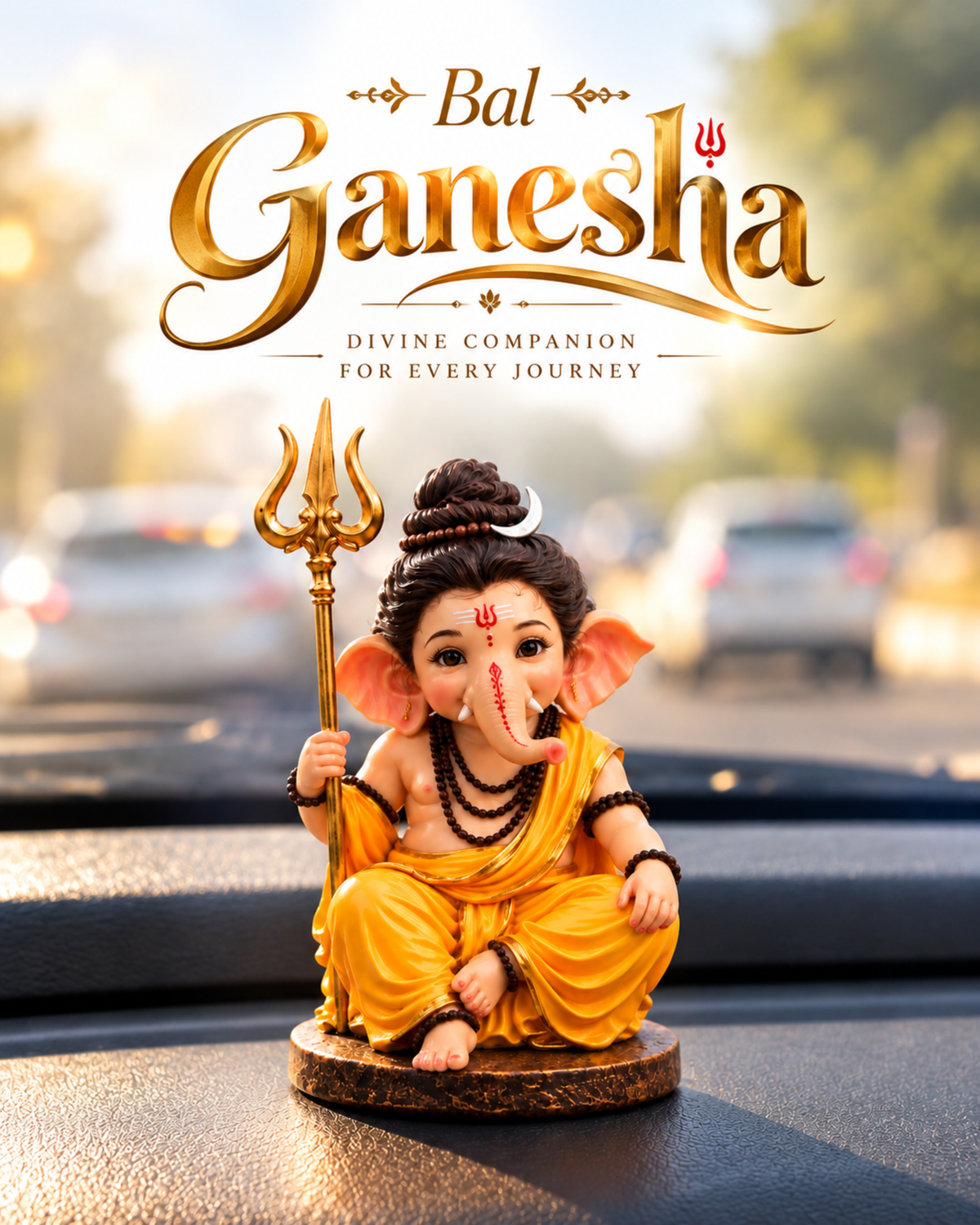Bal Ganesh With Trishul Idol