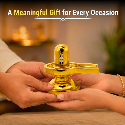 Premium Brass Shivling Idol (Golden)