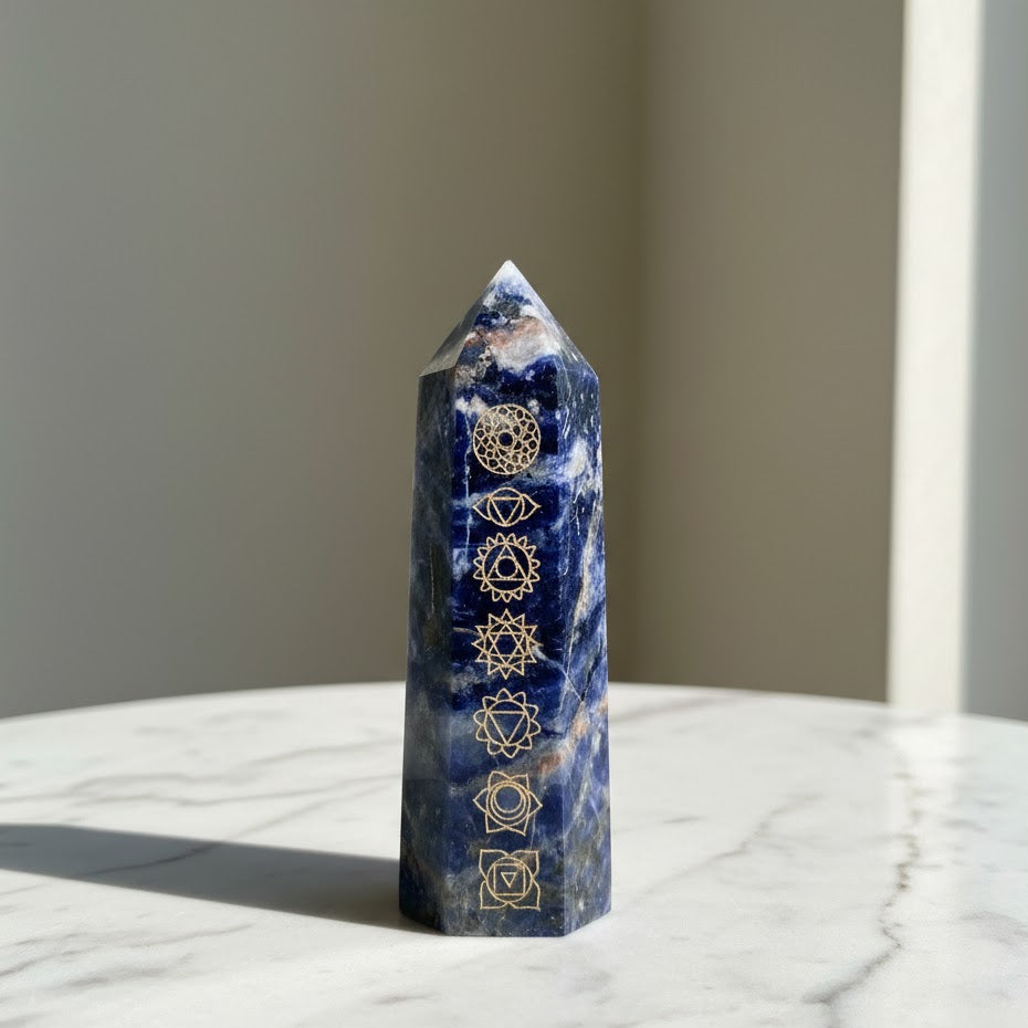 Chakra Engraved Tower Wand