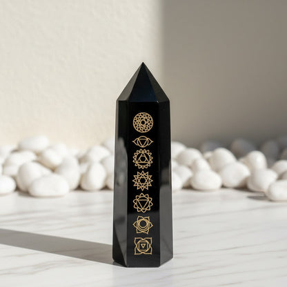 Chakra Engraved Tower Wand