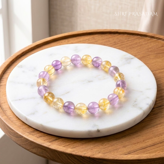 Citrine & Amethyst Birthday Bracelet