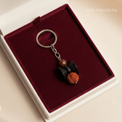 KARUNGALI WOOD DAMRU KEYCHAIN