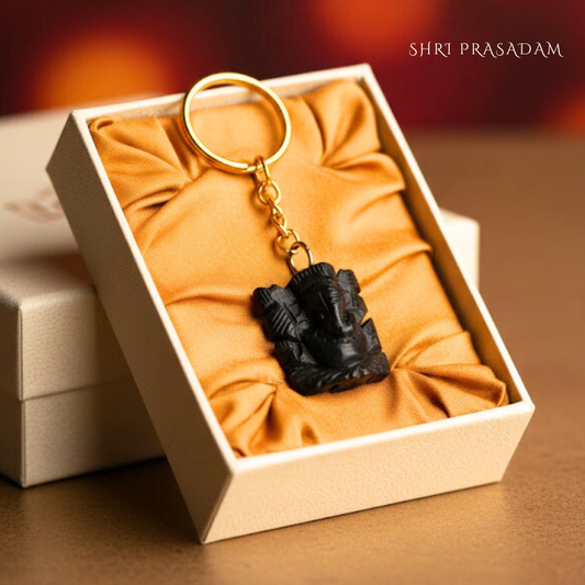 KARUNGALI WOOD GANESHA KEYCHAIN