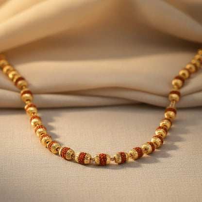 Gold Cap Rudraksha Mala