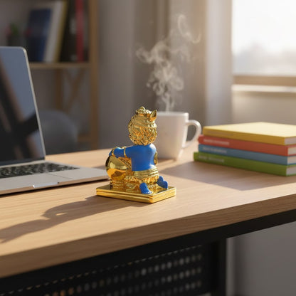 Gold Plated Makhan Krishna Idol