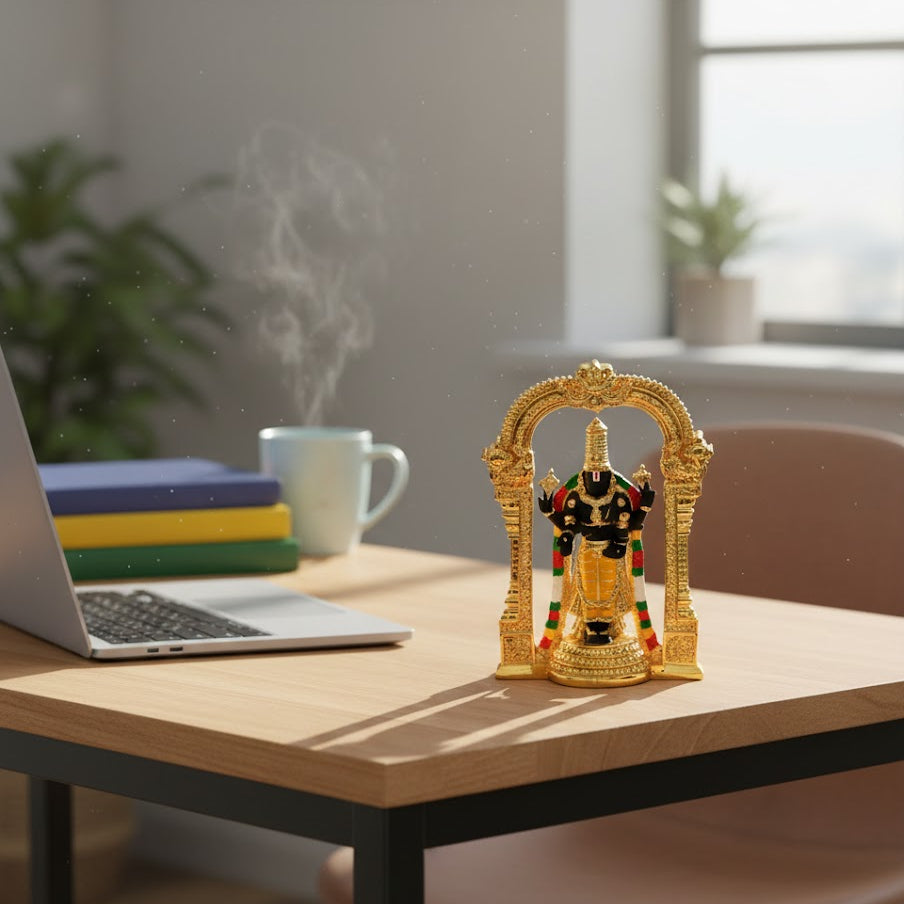 Gold Plated Shri Balaji Idol