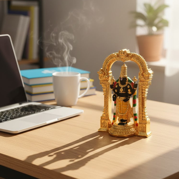 Gold Plated Shri Balaji Idol