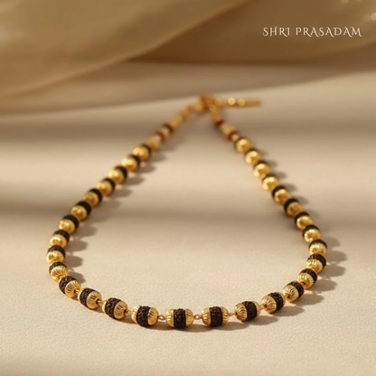 Gold Plated Cap Karungali Mala