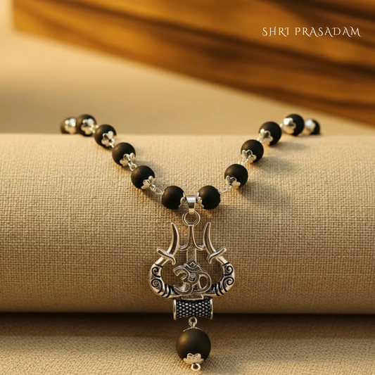 Om Shiva Trishool Karungali Mala necklace