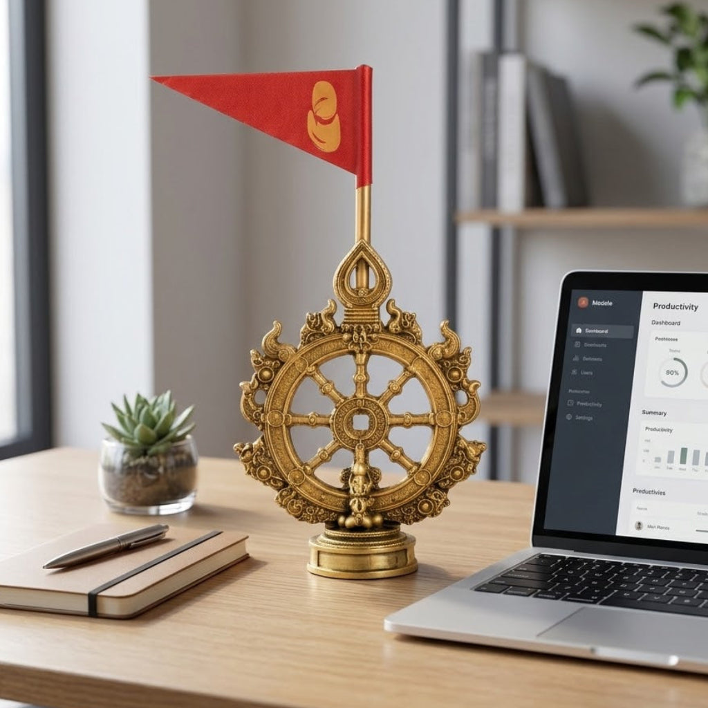 Jagannath Neela Chakra With Flag (Brass)
