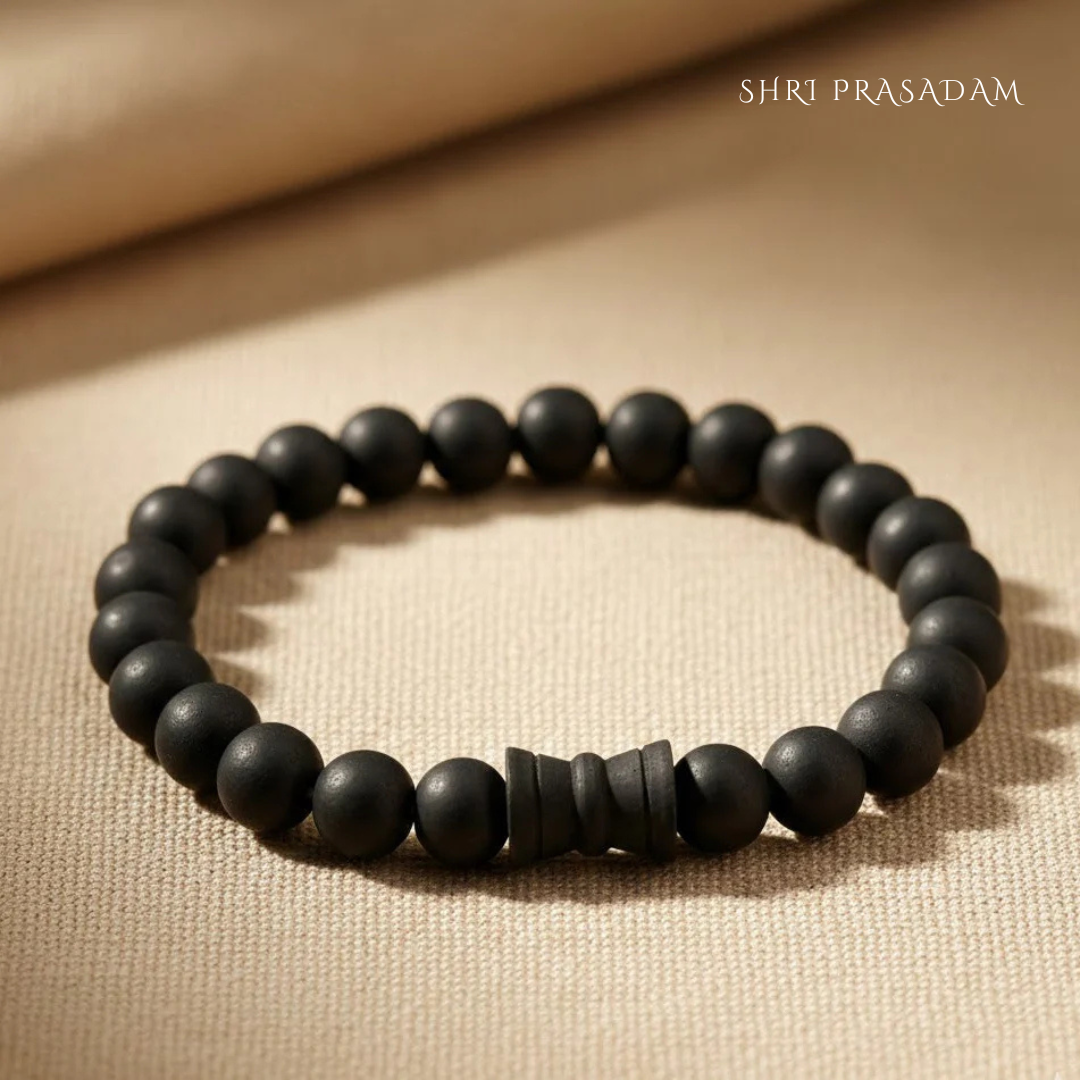 KARUNGALI DAMARU BRACELET - EBONY WOOD BEADS