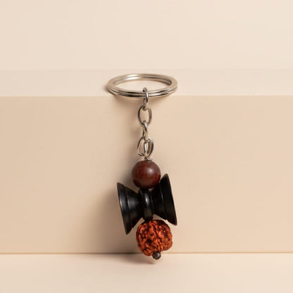 KARUNGALI WOOD DAMRU KEYCHAIN